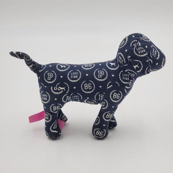Victoria's Secret Pink Mini Dog Plush Blue & White Logo - Picture 3 of 7
